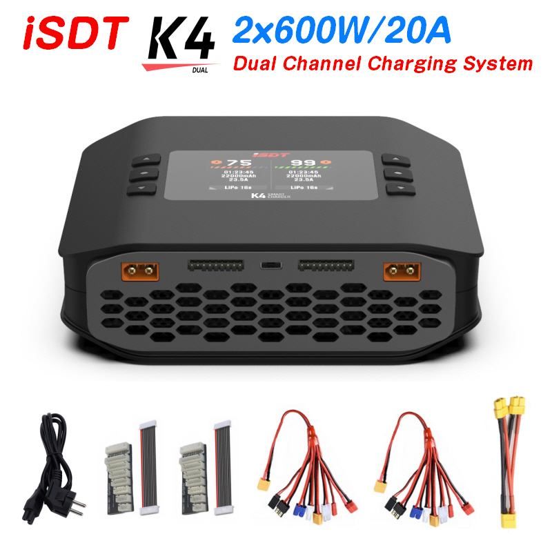 Isdt K4 Dual Lipo Charger - ISDT K4 1 ~ 8S Lithiumbatterij
