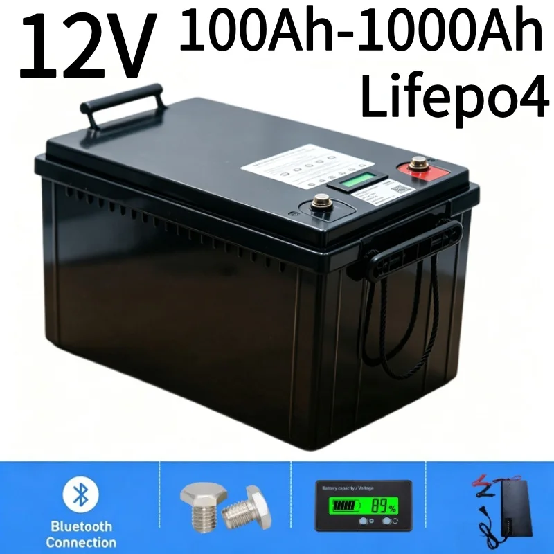 Lifepo4 12V 100Ah Bms Bluetooth - 12V LiFePO4-batterij 100Ah-1000Ah lithiumbatterij, Bluetooth BMS