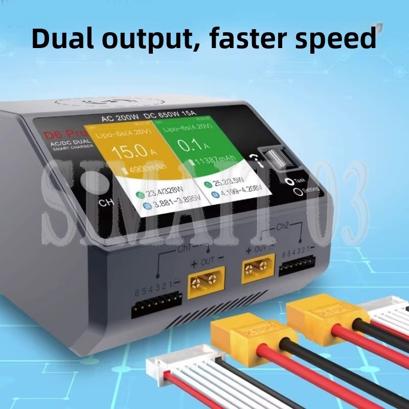 Hota D6 Pro Dual Lipo Charger - HOTA D6 Pro slimme balanslader |