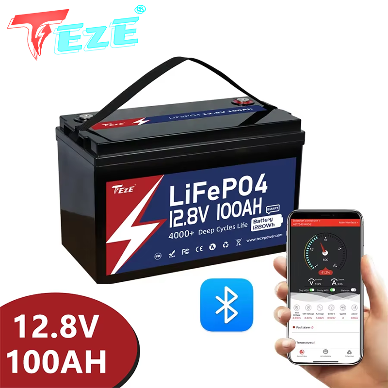 Lifepo4 12V 100Ah Bms Bluetooth - 8000 Cyclus 12V 24V Lifepo4 Batterij