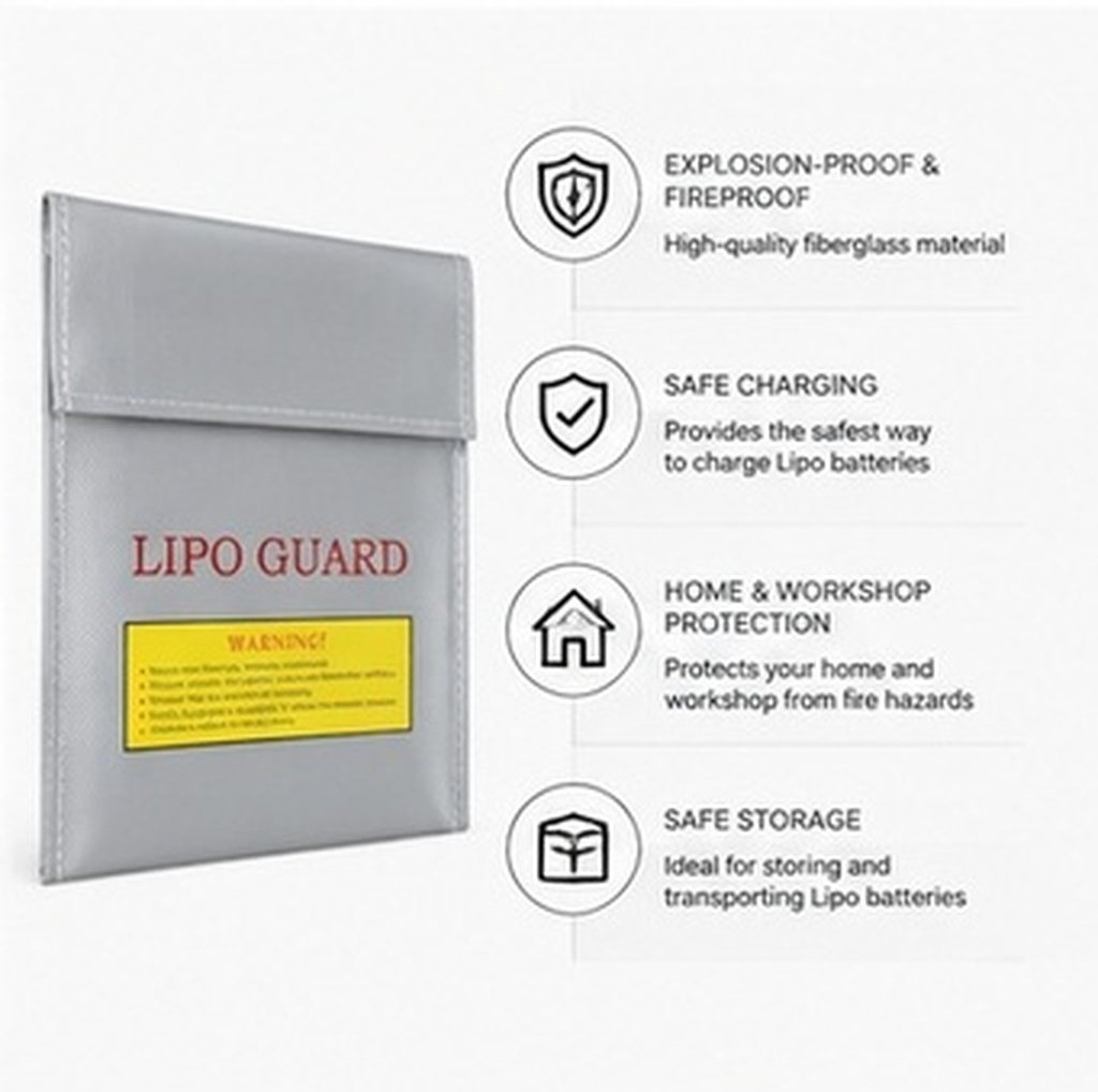 Lipo Battery Fireproof Safety Charge Box - 18x23cm Professionele RC Lipo Batterij Brandwerende