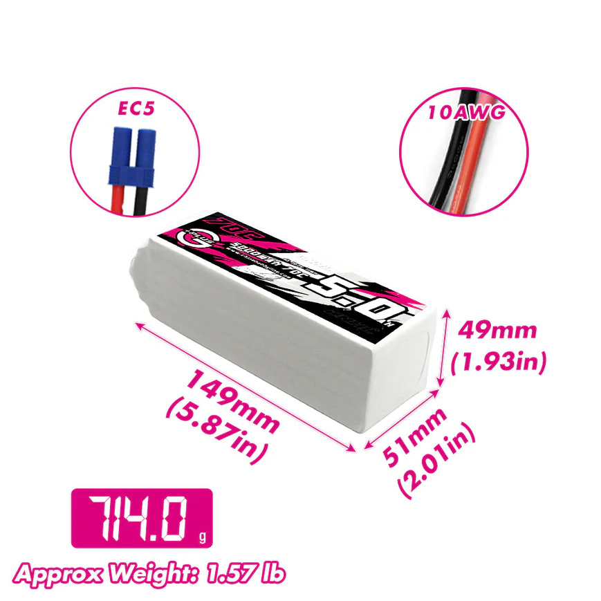 Cnhl Lipo 6S 22.2V Batterij 50 - 6S Lipo Battery 22.2V 5000Mah recensie en prijs