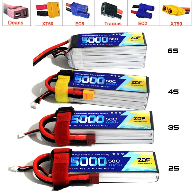 ZDF FPV 450 500 7.4V 11.1V 14. - 6S Lipo Battery 22.2V 5000Mah recensie en prijs