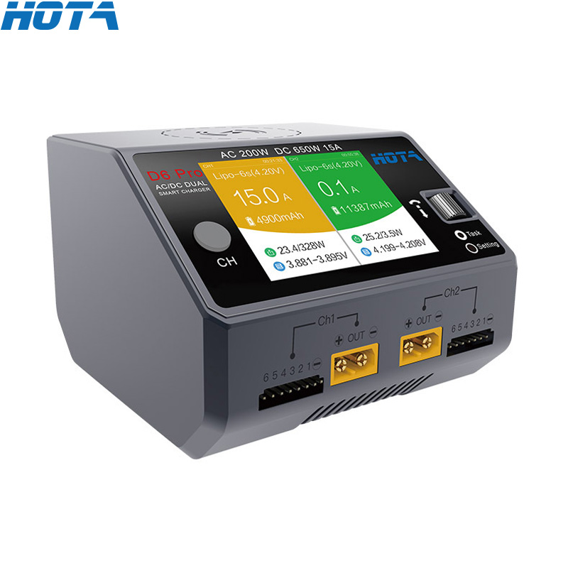 Hota D6 Pro Zwarte Ac 200W Dc  - Hota D6 Pro Dual Lipo Charger recensie en prijs