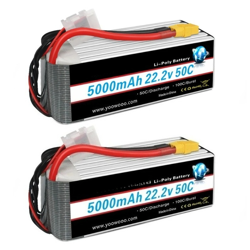 2 STUKS Voor RC Vliegtuig Heli - 6S Lipo Battery 22.2V 5000Mah recensie en prijs